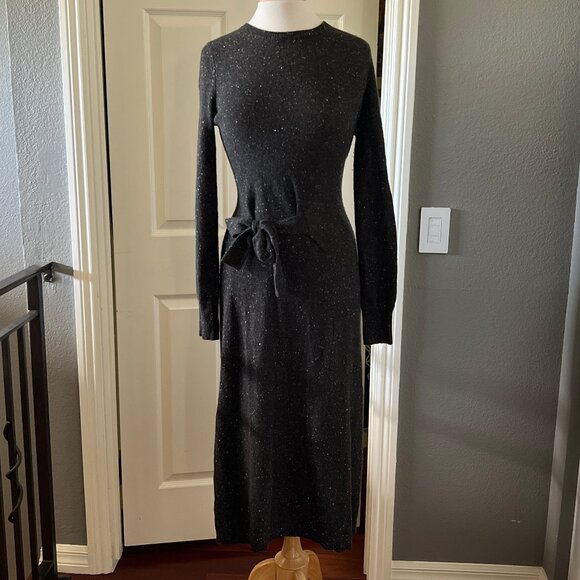 AUTUMN CASHMERE 100% cashmere tie-front sweater dress Sz S - Picture 1 of 10